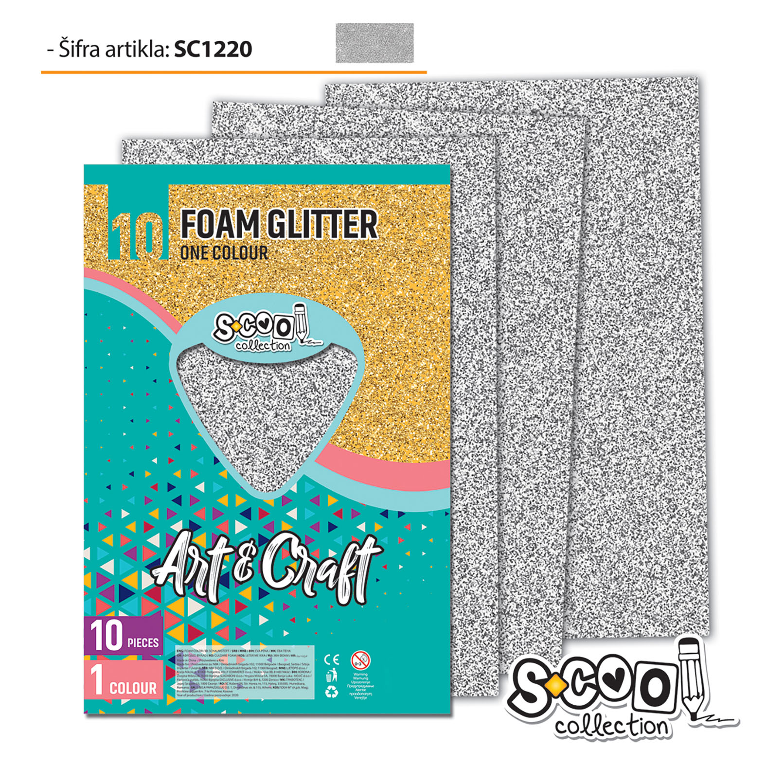 PAPIR A4 EVA GLITTER SREBRNI 10/1